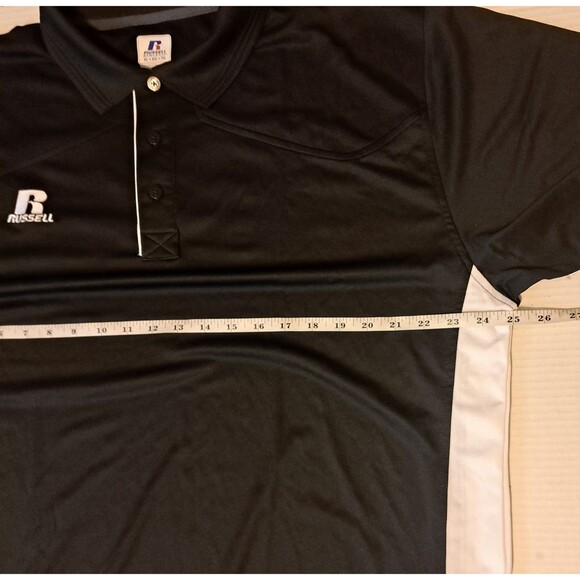 NEW Russell Athletic Men's XL Dri Fit Polo Shirt Black & White Coach NWT X Large - Picture 4 of 5